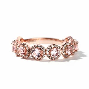 COPY - Jeulia Halo Round Cut Morganite Ring